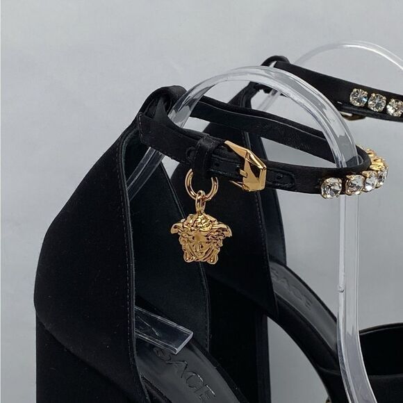 Versace Medusa Crystal Ankle-Strap Platform Sandals - Picture 9 of 15